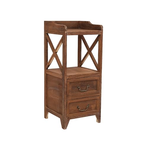 HJYBFA Moderno y simple dormitorio blanco madera maciza, gabinete de almacenamiento retro de lados estrechos con encimera de doble capa (color: grande, Si