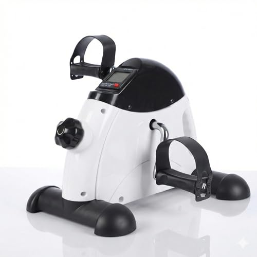 NK Pedales Estáticos, Ejercitador de Pedal para Entrenamiento de Brazos y Piernas, Niveles de Resistencia Regulables, Pantalla LCD