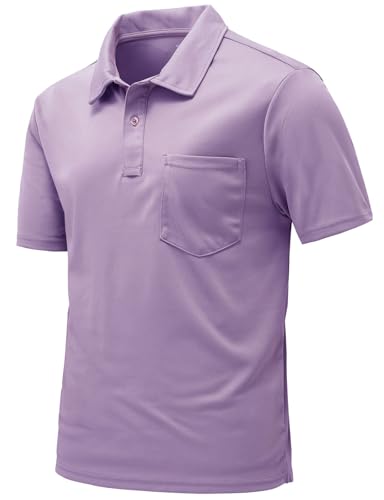 Image of Rdruko Men's Polo Shirts Short Sleeve Quick Dry Outdoor Golf Sports Shirts with Pocket