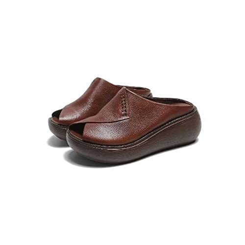 Pantoufles femmes plateforme en cuir rétro taille 6.5 UK pour sandales extérieures