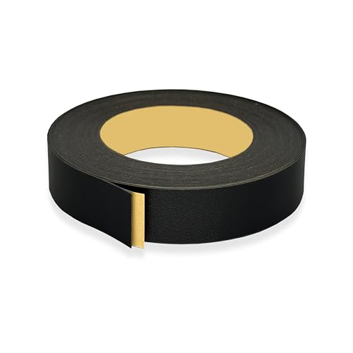 Image of Black PVC 1 1 /2 inch x 25 ft Edge Banding Tape Peel Stick Adhesive Veneer Edging Trim Wood Laminate Cabinet Furniture Plywood Formica Shelf Countertop Table Repair Strip Band Roll