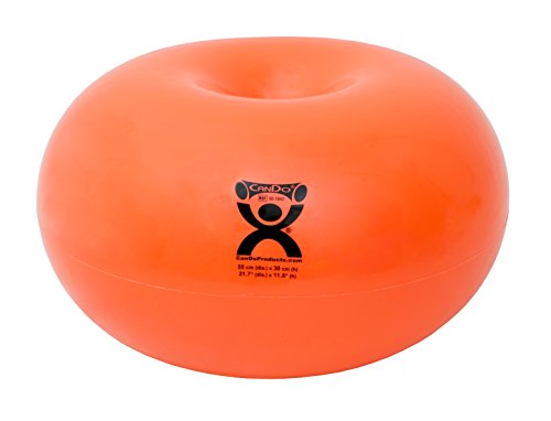 CanDo Donut Exercise, Workout, Core Training, Swiss Stability Ball for Yoga, Pilates and Balance Training in Gym, Office or Classroom. Orange, 55 cm W x 30 cm