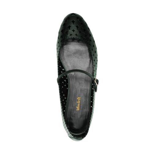 miss left Women Lovely Round Toe Single Strap Buckle Mary Jane Flats Soft Insole Vintage Ballroom Daily Casual Ballet Flats Size 4-16 US4