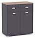 SZ Suarez Buffet bajo Cocina Asfeld Color Gris Grafito 2 Puertas 2 cajones almacenaje Mueble Auxiliar 90x80x40 cm
