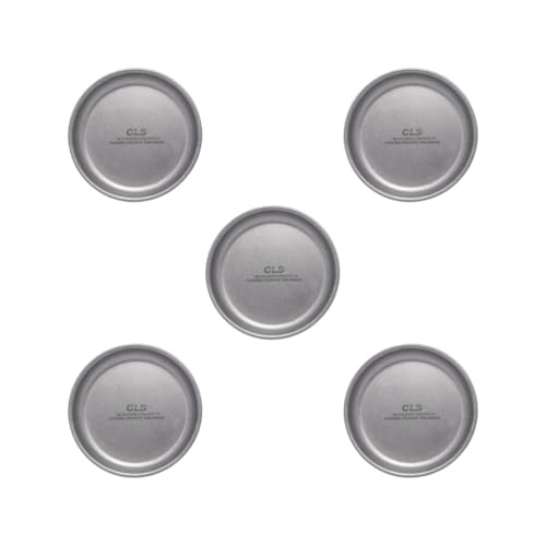 5のセットキャンプ用食器 ステンレススチール製 軽量 ディナー皿 ハイキング 旅行 ビーチ用 シルバー