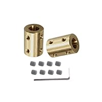 CHANCS Motor Shaft Rigid Sleeve Coupling 7mm to 5mm Bore Rigid Coupling Set Screw Motor Accessories for DIY Parts 2PCS