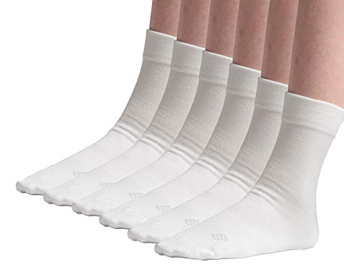 Sheebo 6 Pairs Womens/Mens Premium High Ankle premium Cotton Crew Socks, Unisex Solid Color Socks 6 Pack