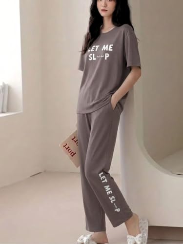 Image of SMOWKLY Women's Premium Cotton Blend Cute Print Two Piece Pj Sleepwear