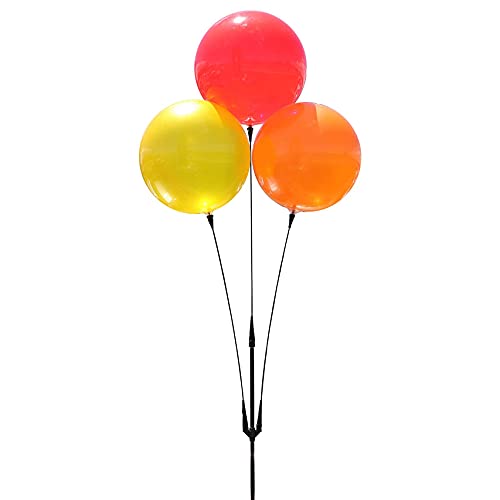 Image of Weatherproof Reusable Balloon Triple Cluster Pole Kit - Helium Free Plastic Outdoor Balloons
