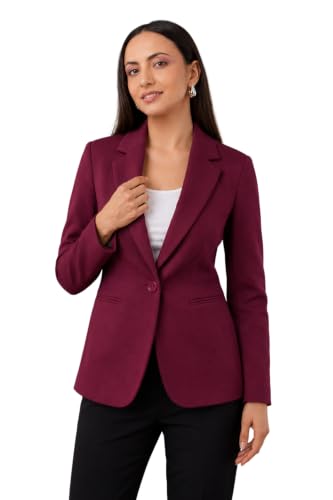Image of SaintX Women's Premium Formal Blazer | Fully Lined | Regular Fit | 4-Way Stretchable Ultra-Light Fabric | Fashion-Forward | Office /Meetings (WB01)