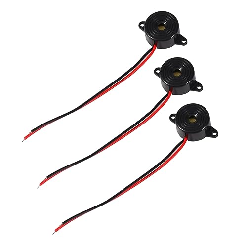 COSMEVIVI Electronic Buzzer Alarm Piezo Buzzer 3pcs 24v 85db Industrial Grade Black Abs Enclosed Buzzer