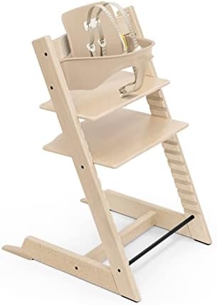 Tripp Trapp High Chair from Stokke, Natural - Adjustable, Convertible Chair for Children & Adults - Includes Baby Set with Removable Harness for Ages 6-36 Months - Ergonomic & Classic Design