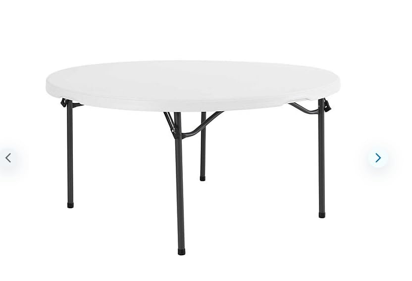 Generic Heavy Duty Lifetime 60"" Round Commercial Grade Nesting Folding Table Perfect for Dining, Picnic, and Wedding Party (White Granite with Gray