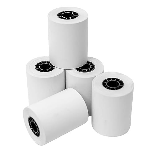 BAM POS Credit Card Receipt Paper - 2 1/4 x 50' - BPA Free, Crisp & Clear Images - Compatible With for the VX520 & VeriFone Credit Card Machine Model (12 Rolls)