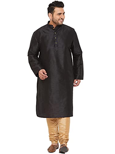 Image of VASTRAMAY Men's Silk Blend Solid Regular Kurta Pyjama Set