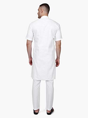 Image of Rajubhai Hargovindas Men's Premium Cotton Half Sleeve Solid Kurta