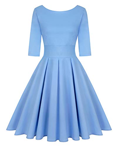 Image of MINTLIMIT Women's 1950s Retro Vintage Cocktail Party 3 /4 Sleeve Swing Dress