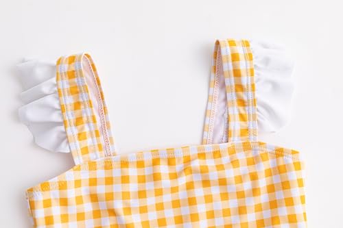 Image of LIZENS Girls Plaid Swimwear Two Piece Trim Swimsuit 2-12 Toddler Beach Bathing Suit for Kids