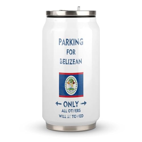 Parking for Belizean Only All Others Will Be Towed Cup - Gobelet de voyage en acier inoxydable avec couvercle et paille - Garde les boissons froides et chaudes