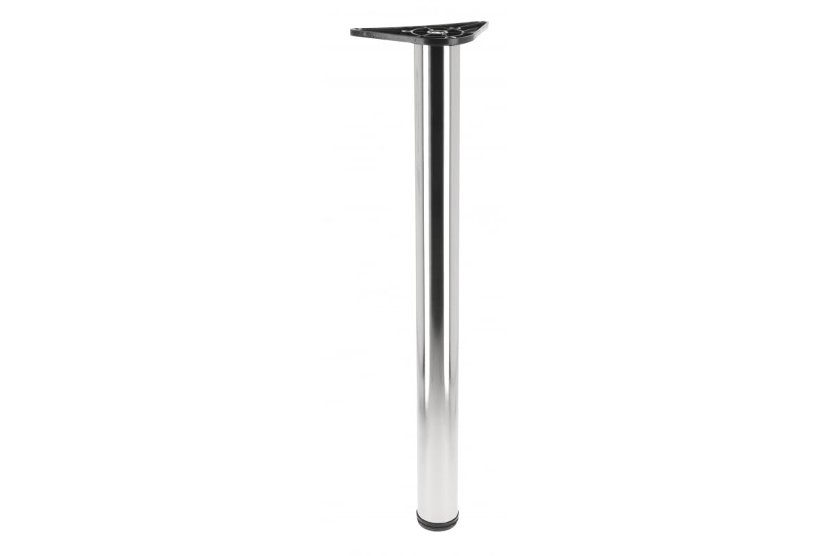 GTV Podstawa meblowa G6 – Ø 60 mm, wys. = 710 mm, stal szczotkowana, okrągła noga stołu z regulacją wysokości 20 mm, płyta montażowa 127 mm, stabilna do blatu, konsoli, stanowiska roboczego