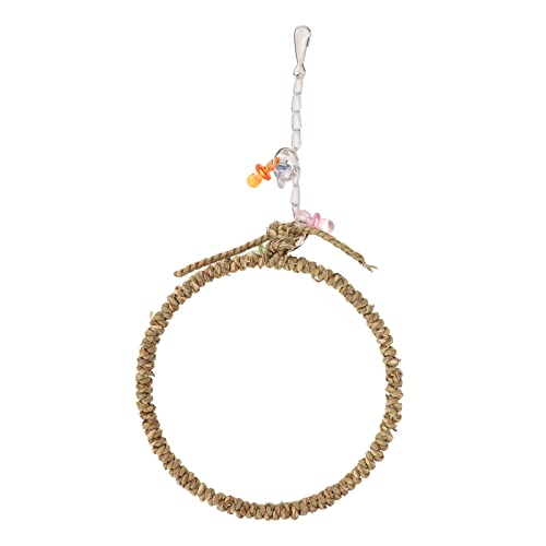 Poleiro de balanço de corda de pássaro para papagaios, brinquedo de mastigar seguro, anel colorido p