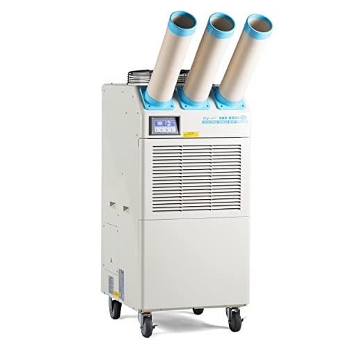Uninex SAC6500 Indoor/Outdoor KOOLZONE Mobile Spot Cooler with Triple Duct, Industrial Grade, Oscillating Function, 22,184-BTU, R410A Refrigerant