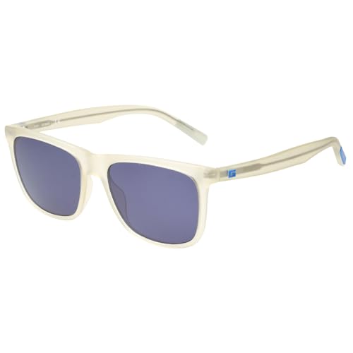 Image of Guess|Transparent Full Frame Square Sunglasses|100% UV Protected (Uv 400) Blue Lens|Men's|Large|GU00024 26V 56 S