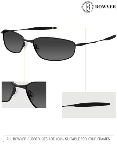 Image of Bowyer 1 Pair Replacement Ear Socks Compatible with Oakley Square Wire 2.0 /Whisker Sunglass-Black