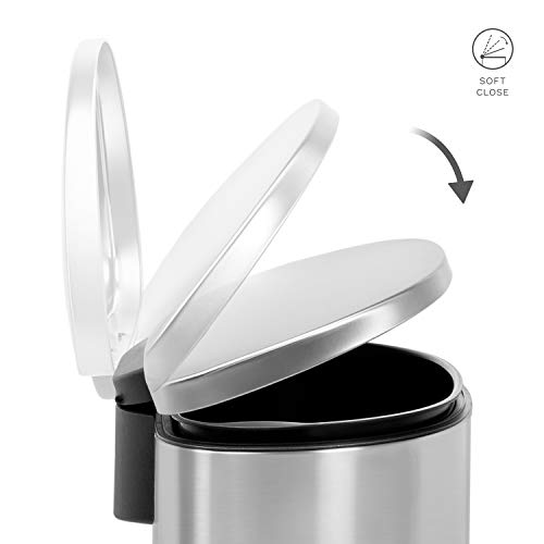 NINESTARS AMZ-SOT-50-3 Step-on Trashcan, 13 Gal, STAINLESS STEEL