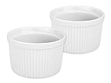 Bia Cordon Bleu Tall White Porcelain 16-Ounce Souffle, Set of 2