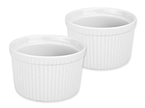 Bia Cordon Bleu Tall White Porcelain 16-Ounce Souffle, Set of 2