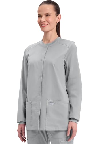 Cherokee Scrub for Women Snap Front Jacket with 3 Pockets, Fade Resistant, 2-Way Stretch, Soft & Durable Fabric - WW340