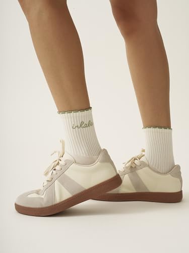 Image of Shapes Studio Half Calf Grip Socks, Cute Fruit Pilates Socks, Ruffle Socks, Non-Slip for Barre Yoga