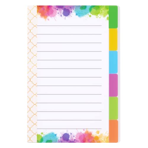 Divider Sticky Notes Pad - Divider Self-Stick Notes Pads Bundle with 6 Color Coding, Divider Sticky Notes 60 Sheets of Lined (4"x6") for Planner Notebook, School Home Office Supplies