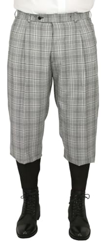 Historical Emporium Men's Plaid Knickers, Victorian and Edwardian Short Pants with Suspender Buttons