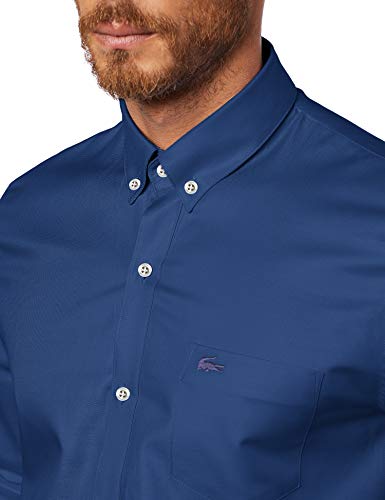Camisa Regular Fit, Lacoste, Masculino, Azul Marinho, 39