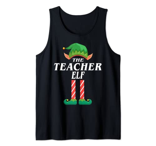 Teacher elf christmas pajamas for family matching sets elf Tank Top