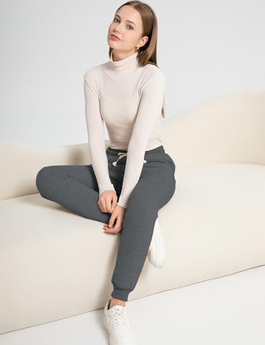 Flygo Women's Winter Warm Fleece Joggers Pants Sherpa Lined Athletic Active Sweatpants