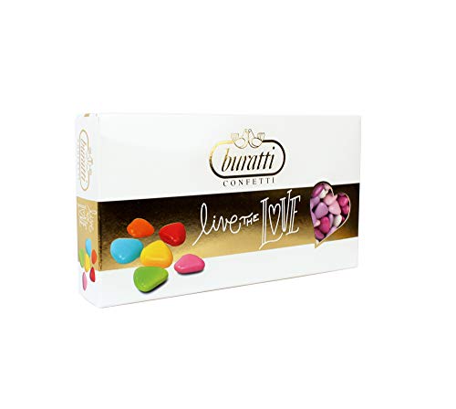 Buratti Confetti Dragées au Chocolat Avec des Mini Coeurs Ombres Roses 1 Kg