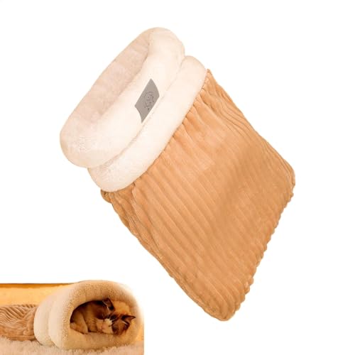 Katzen-Schlafsack, Haustier-Schlafsack, Plüsch-Katzensack – Katzen-Beutel-Bett, Winterschlaf, Versteck, Katzendecke, Katzen-Kuschelsack für...