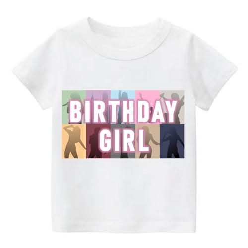 K-Acc Short Sleeve Birthday Girl Shirt for Girls Birthday Party Outfit