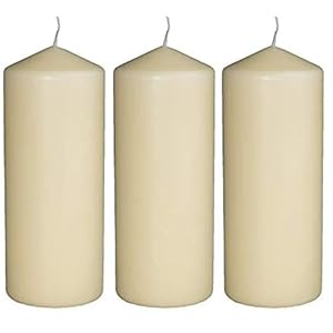 DRYPAK Stompkaarsen 7 x 15 cm – 3-pack – elk 45 uur brandduur – wit, ongeparfumeerd, crèmewit, stompkaarsen