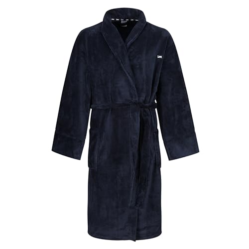 Lee Albornoz Hombre en Cuello de Chal Azul Marino Batas, XL