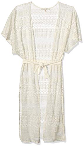 Michael Stars Women's Romy Woodland Lace Wrap with Belt, Chalk, One Size