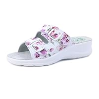 JOMIX Sandale Orthopédique Femme Sabots Anatomiques Femmes d'été Confortables, 02 Fleurs Rose, 37 EU