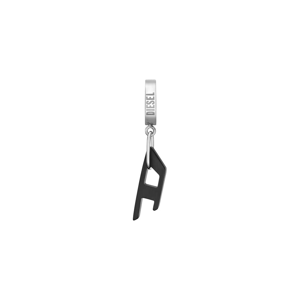 Diesel Hombre Mega Chief Gris Acero Inoxidable Reloj y Negro Pendientes, Set