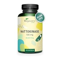 Nattokinase Kapseln hochdosiert | 20.000 FU/g | Aus Natto – fermentierte Sojabohnen | 180 Stück | Laborgeprüft | Vegan - ohne Zusatzstoffe | Deutsche Produktion Vegavero®