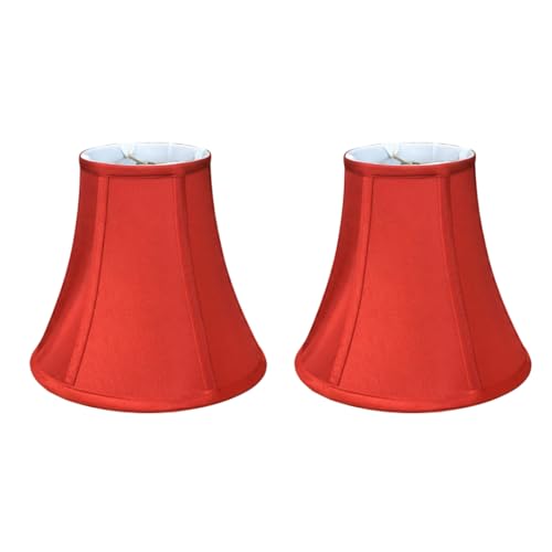 Image of Royal Designs, Inc. BSO-704-14RED-2 True Bell Basic Lamp Shade, 7 x 14 x 11.5, Red, 2-Pack