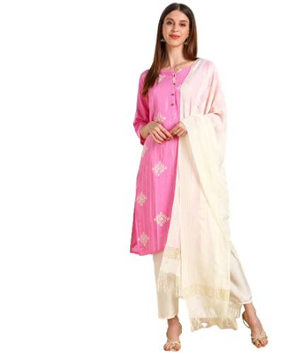 SWAGG INDIA Women's Wear Viscose Hand Block Printed Kurti With Pant and dupatta 3pcs