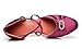 Minishion Women's Closed Toe Dance Heels Comfortable Ballroom Dancing Pumps L117B Amaranth 8.5cm Heel US 7